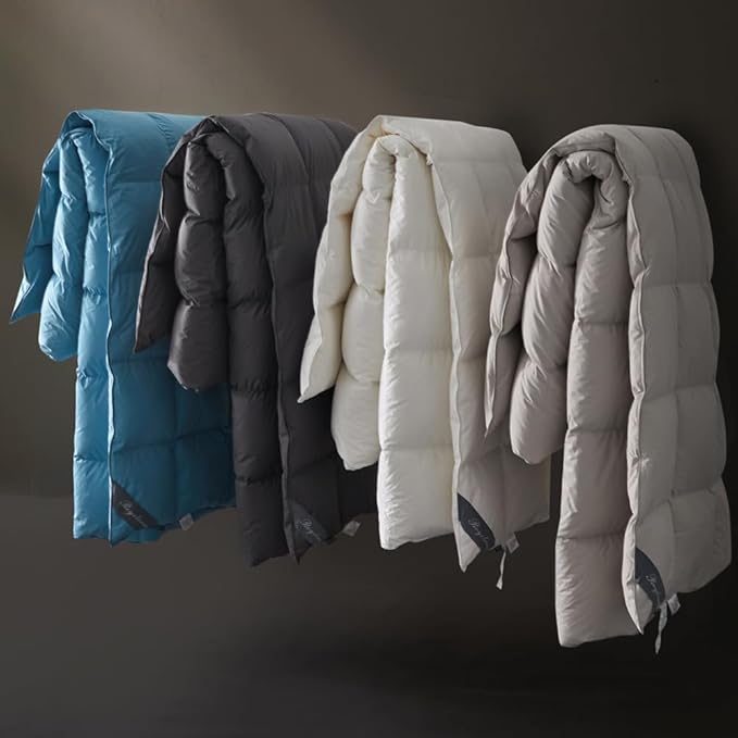 Royoliving Premium Feathers Down Duvet Insert Comforter California King Size All Season Medium Warmth White 100% Cotton Cover with Corner Tabs (108x98, 67 oz)