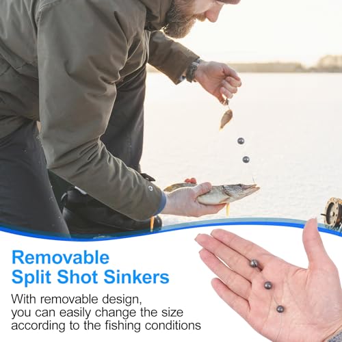 Split Shot Fishing Weights, 100pcs Round Split Shots Fishing Sinkers Removable Egg Weights Sinkers Clip On Weight Fish Line Sinker Tackle for Saltwater Freshwater - size: 2g-100pcs