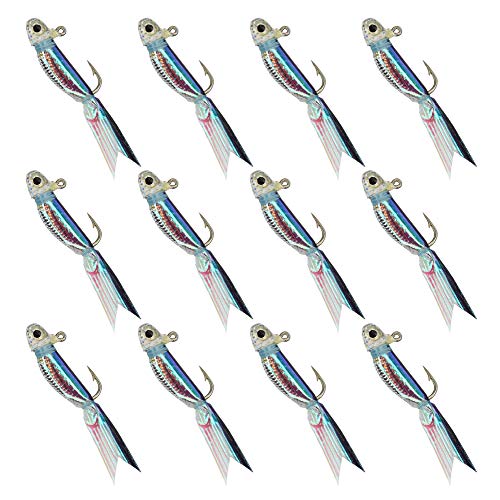 YZD Silverside Minnow Crappie Jig 12pcs - color: 01 Black
