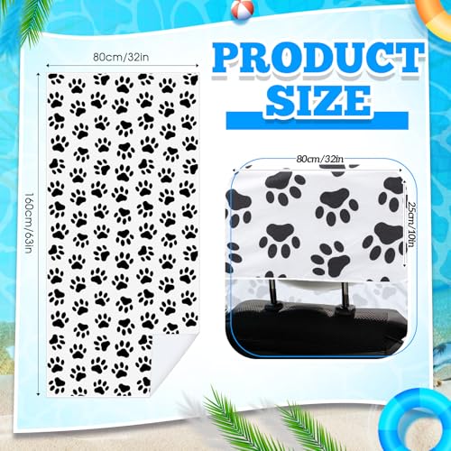 Hahafelt Car Seat Towel Covers with Storage Bag, 63 x 32 Inch Universal Non Slip Waterproof Sweat Protector for Car Truck, Gym Swimming Running, Machine Washable(2 Pack,Dog Footprints) - style: Dog Footprints
