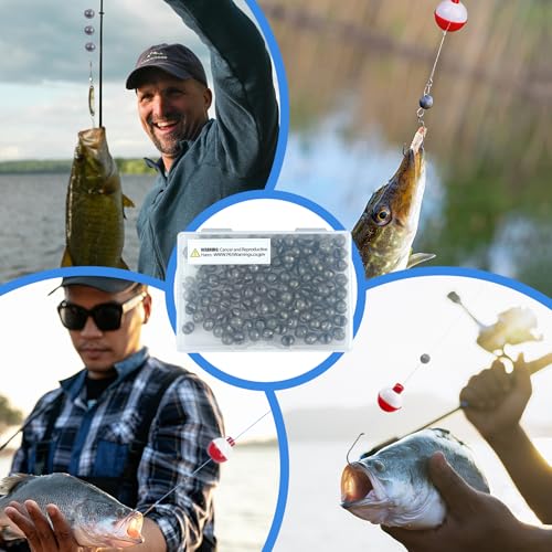 Split Shot Fishing Weights, 100pcs Round Split Shots Fishing Sinkers Removable Egg Weights Sinkers Clip On Weight Fish Line Sinker Tackle for Saltwater Freshwater - size: 2.5g-100pcs