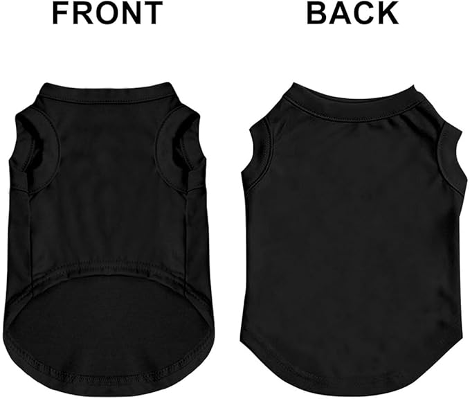 Custom Dog Clothes Shirts for Small Large Dogs Breathable Pet Shirt Customized Image Text Sleeveless Tank Tops for Puppy Cats Customize Pets Apparel Gifts, Black, XL