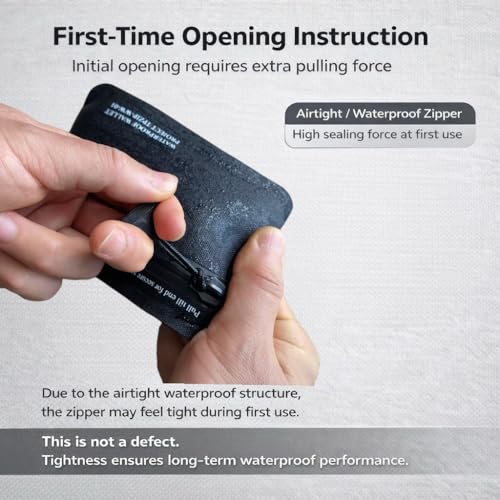Heavy Duty Airtight Wallet Submersible Waterproof Wallet Protection for Keys, Cards - color: Black, size: 5.2" X 4" / 13.5CM X 10 CM