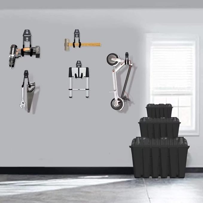 SMARTOLOGY Heavy-Duty Utility Hooks, Wall Hanger, Small 2 Pack, 3 inch Long 2.5 inch Wide, for Garage, Indoor and Outdoor, Ladder Hanger Accessories