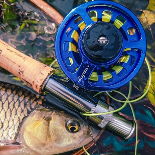 Raprance Fly Fishing Reel,CNC-Machined Aluminum Alloy Fly Reel Large Arbor Fly Reel, 3/4, 5/6, 7/8 wt Blue - size: 7/8wt