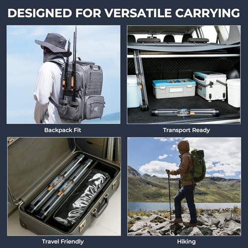 KastKing Spartacus Passage Travel Fishing Rods, Portable 4-Piece Spinning & Casting Rods, Extra Twin-Tip, IM7 Graphite Blanks, Stainless Steel Guides with Zirconium Oxide Rings, EVA Handle - size: 7'6"-MH-Fast(4 Pcs+ Extra Tip), style: Casting