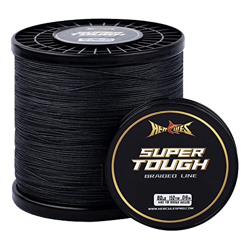HERCULES Super Tough Braided Fishing Line 4 Strands / 8 Strands, 4lb - 160lb Braid Lines, 150/300/500/1000 Yards for Saltwater - color: Black, size: 8LB (150 Yards) - 4 Strands