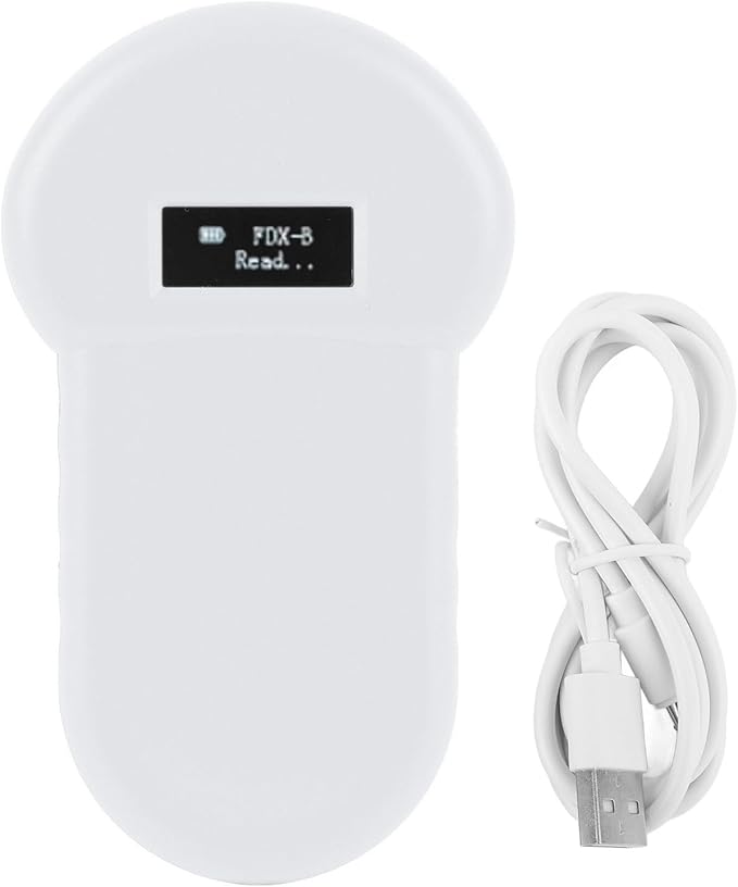 Pet Microchip Reader, Handheld Scanner with USB Charging and LCD Display, Compatible with ISO11784 85 FDX B, for Dogs Cats Poultry Livestock Fish Management