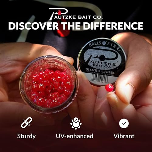 Pautzke Balls O' Fire Salmon Eggs Bait - Real Salmon Eggs for Trout Fishing, Soft Fish Eggs for Salmon Fishing, Can Be Used as Single Egg Salmon Bait or Salmon Egg Sacks - color: Tyee