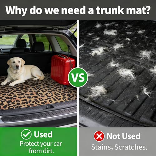 Car Trunk Mat - Universal Size 29" x 39", Leopard Print Pattern Cargo Liner, Car Accessory for SUVs/Sedan/Wagons, Durable Protective Mat, Trunk Liner for Families/Travel Enthusiasts - style: Leopard Print-3