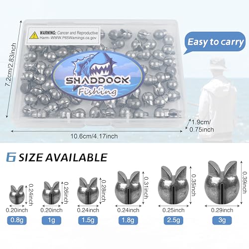 100Pcs Split Shot Fishing Weights Sinkers - Removable Round Lead Drop Shot Weights Small Fishing Line Weights for Freshwater Saltwater Bass Fishing - style: 100pcs-3g