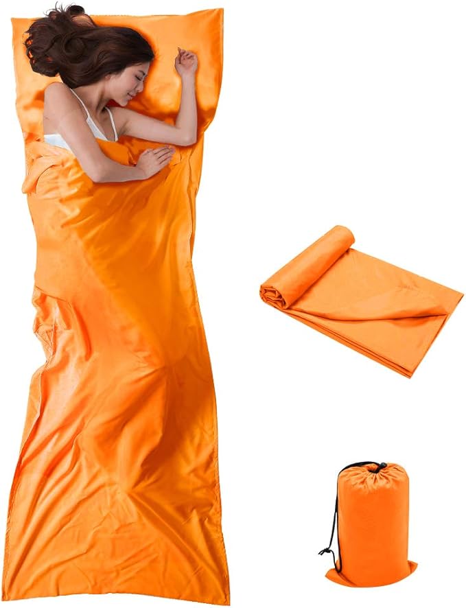 Travel and Camping Sheet Sleeping Bag Liner - Lightweight Compact and Portable Adult Sleeping Bag - Ideal for Traveling,Hostels and Camping