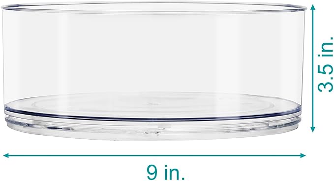Sorbus 9 Inch Clear Lazy Susan Organizer Set, 1 Tall Turntable Organizer for Spice Organization for Cabinet, One 2 Tier Lazy Susan for Kitchen, Home, Office, Closet, Laundry Room Organization