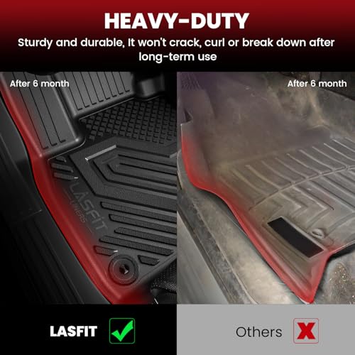 LASFIT Floor Mats & Cargo Liner with Backrest Mat for Chevy Traverse 2024-2026 (Only 8 Seats) & GMC Acadia 2024-2026 (Only 8 Seats), All Weather TPE Custom Fit Car Floor Liners Full Seat, Black - size: Floor Mats for Traverse/Acadia 8 Seats 2024-2026