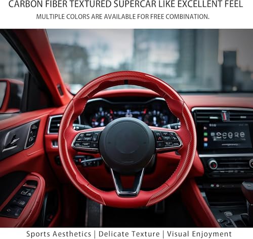 Steering Wheel Covers, 3PCs Leather Anti-Skid Clip on Car Steering Wheel Cover Protector Universal for Most Car Wheel, Beige - color: Beige