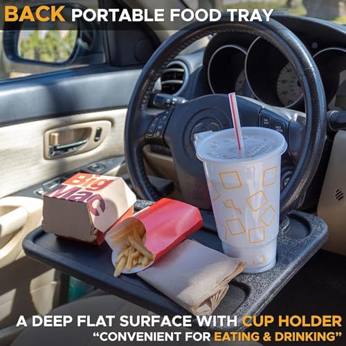 EcoNour Steering Wheel Desk for Honda CRV 2023-2024 2025 2026 2-in-1 Car Tray Table Laptop Car Mount with Pen Holder Food Tray for Eating with Drinks Holder, Multipurpose Travel Car Accessories - size: Fit For Honda CRV 2023-2026