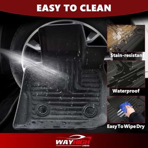 Wayhigh® Floor Mats & Cargo Liner for Buick Enclave 2018-2024, All Weather TPE Car Mats Waterproof Heavy Duty Floor Liners, Floor Mats Custom Fit for Enclave Accessories - style: 4) For Buick Enclave / 2018-2024 / Mats Set