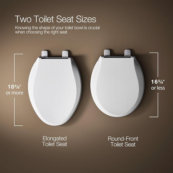 KOHLER 4639-RL-95 Cachet ReadyLatch Round Toilet Seat Soft Close, Ice Grey