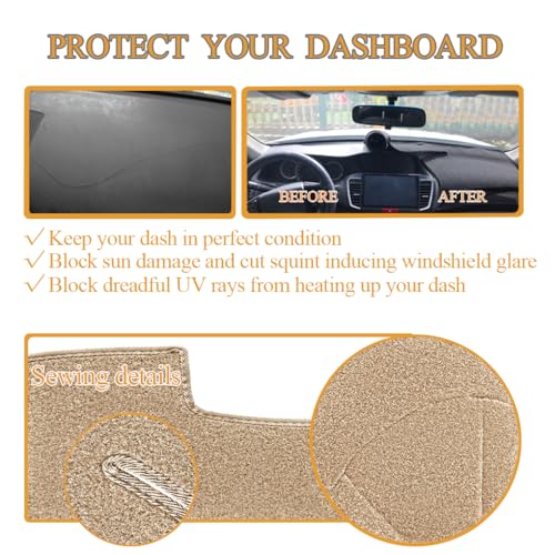 Dash Cover Mat Custom Fit for Toyota Camry 2002 2003 2004 2005 2006 with Cutout for Sensors and Dash Speakers, Dashboard Cover Pad Carpet(02-06 Beige) J40 - color: 02-06 Beige