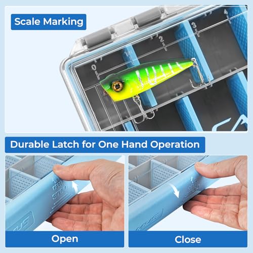 Calamus DryVault Waterproof Tackle Box, Sturdy 3700 Tackle Trays, Fishing Tackle Box Organizer With Removable Dividers, Lure Box and Terminal Tackle Storage - size: 3700(2 Pack)