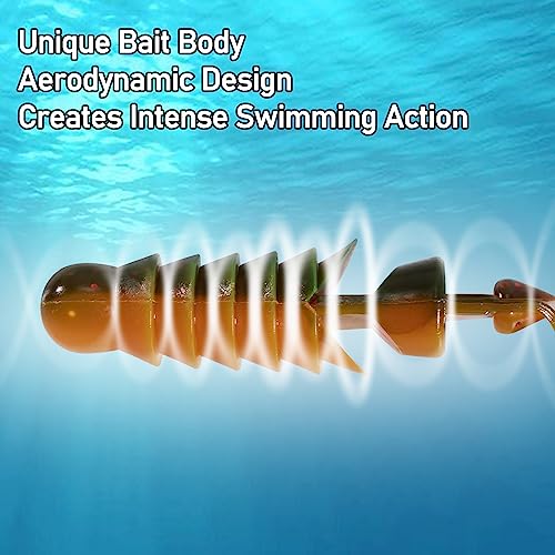 Dr.Fish 10 Pack Grub Fishing Lures 4" Soft Plastic Baits Worm Grub Bass Fishing Lures Swimbait Walleye Saltwater Freshwater - color: Lime