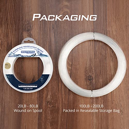 KastKing DuraBlend Monofilament Leader Line - Premium Saltwater Mono Leader Materials - Big Game Spool Size 120Yds/110M - size: 60 LB (Wound on Spool) 0.70mm