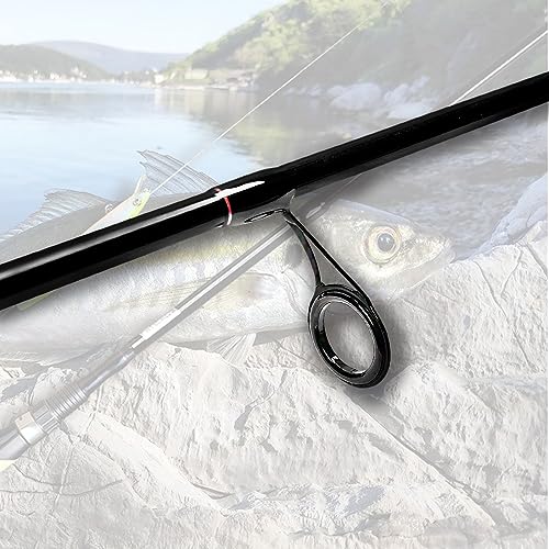 Fiblink 4 Pieces Travel Spinning Rod Medium Carbon Spinning Fishing Rod Portable Fishing Rod - size: 6'6" Medium.