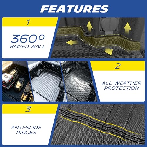 MICHELIN Truck Bed Mat for 2024-2026 Chevy Silverado EV WT/LT & GMC Sierra EV Elevation (Not Fit RST/Trail Boss/AT4/Denail), All-Weather Truck Bed Liner, Custom Fit, Durable TPE Bedliner, Non-Slip - size: 2) Silverado EV WT / LT | 24-26 | 5.9 FT