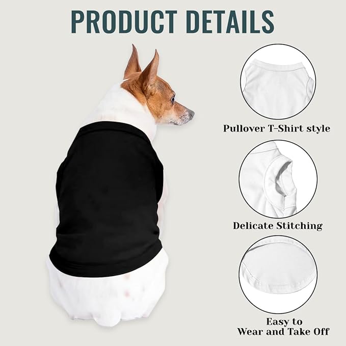 Custom Dog Shirt Pet Clothes Breathable Shirts for Small to Large Dogs Customized Name Logo Photo Puppy Outfits Personalized Sleeveless Vest Pets Apparel All-Black, XL