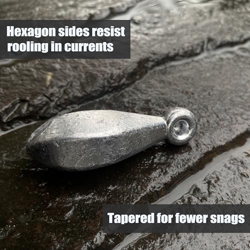 Fishing Weights Sinkers Bank Sinkers Bullet Weights for Surf Fishing Pier Bank Fishing Saltwater Fishing Gear 1oz to 8oz - size: 6 Ounce-4pcs