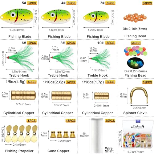 Dovesun Pompano Rigs for Surf Fishing + Fishing Lure Making Kit DIY Spinner Making Kit