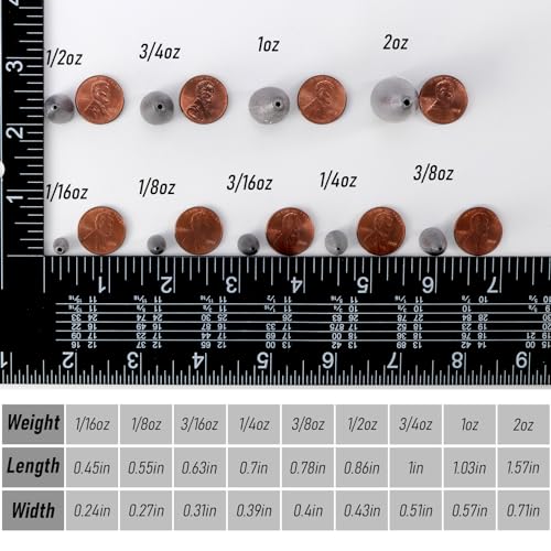 Dr.Fish 50 Pack Bullet Fishing Sinkers Worm Weights Lead Fishing Weights Bass Fishing Sinker Freshwater Texas Carolina Rig Punch Shot - size: 3/16oz-50 Pack
