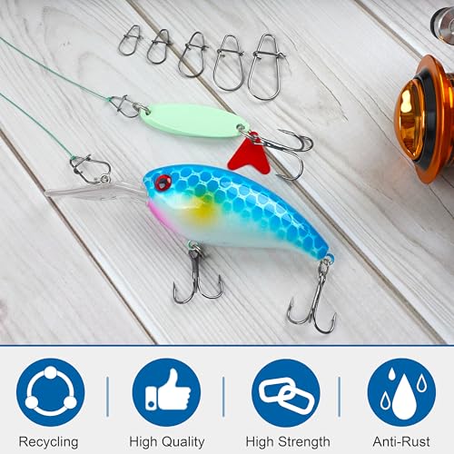 Crankbait Snaps Fishing Snap Clips,150pcs Duolock Fishing Snaps Quick Change Fishing Power Clips Fast Snaps Speed Clips for Fishing Lures Freshwater Saltwater Lure Snap Connector Tackle - size: 5#-150pcs