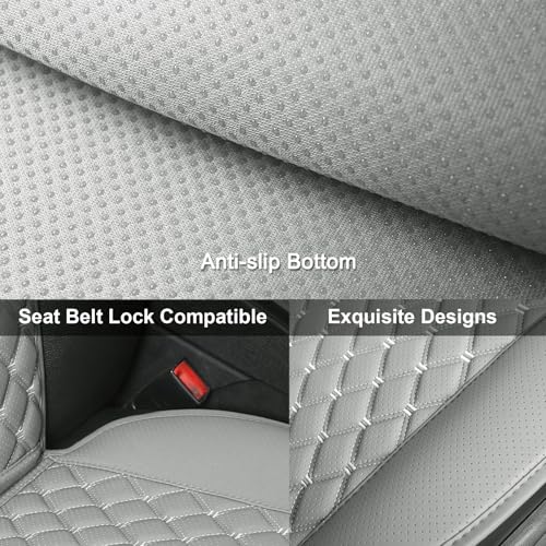 Black Panther Car Seat Cover, Luxury Car Protector, Universal Anti-Slip Driver Seat Cover with Partial Backrest Coverage (Middle Part Only) (1 Piece, Grey) - color: 1Piece-Gray
