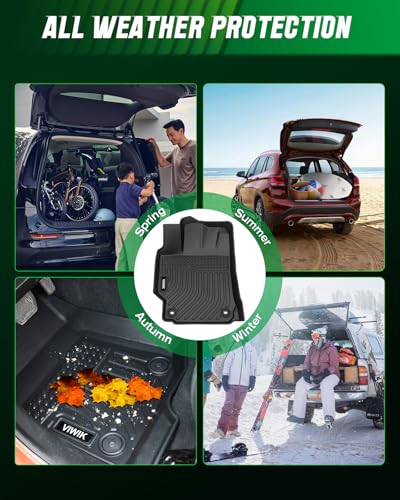 VIWIK Ford Escape Floor Mats - Custom Fit for 2013-2019 Models, All Weather Protection, Easy to Clean, Non-Slip TPE, 3D Scanning Design, Waterproof, Odorless, Durable, High Edge, Full Coverage - size: Fits for 2019-2013 Ford Escape