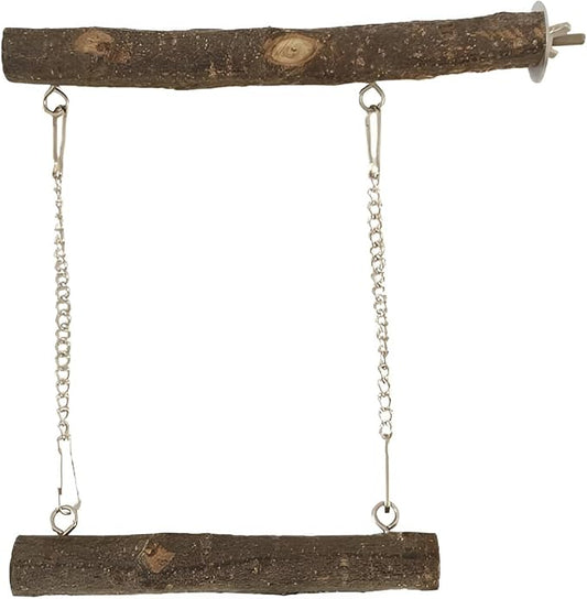 Bird Swing, Parrot Perch Stand Natural Wood Stand Parrot Cage Toys for Parakeet Cockatoo Budgie Lovebirds Cockatiel Small Animal