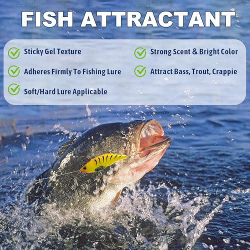 EUPHENG Fish Attractant Gel Dark Green Fishing Lure Attraction Enhancer Scent for Bass, Crappie and Trout Attractant - style: Garlic Smell-20ml*1