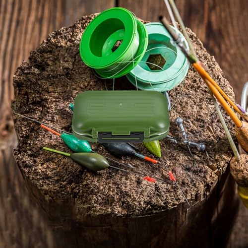 Luxshiny Waterproof Fishing Tackle Box Small Utility Storage Organizer with Thicker Plastic for Lures Hooks, Portable Fishing Accessory Container Suitable for Freshwater and Saltwater