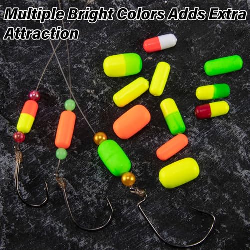 Dr.Fish 30 Pack Fishing Rig Floats Pompano Floats Walleye Rig Lure Making Accessories Surf Fishing Foam Snell Bobbers - color: Red, size: Small-3/5*1/4"