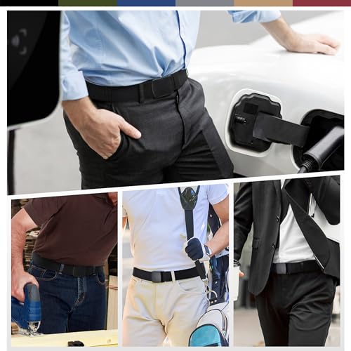 UNGGJKB Men's Tactical Belt, Nylon Casual Elastic Belt, Work Belt That Can Be Cut And Adjusted - color: Blue/Green/Black