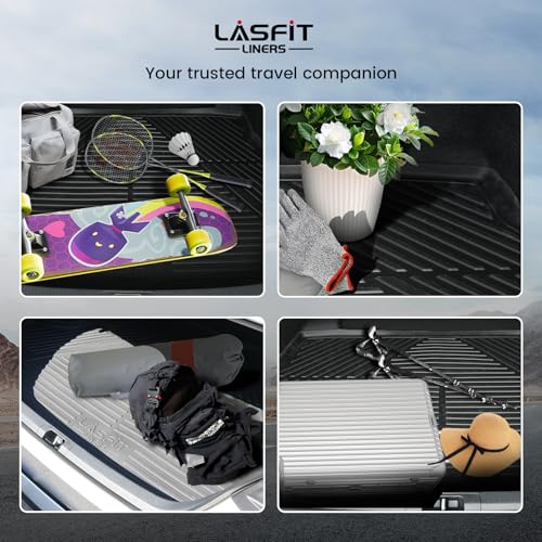 LASFIT Trunk Mat with Backrest Mat for Chevrolet Chevy Traverse 2009-2017/Buick Enclave 2008-2017, All Weather TPE Custom Fit Cargo Mat Trunk Liner with Backrest Mat, Black - size: Cargo Liner for Traverse/Enclave 2009-2017