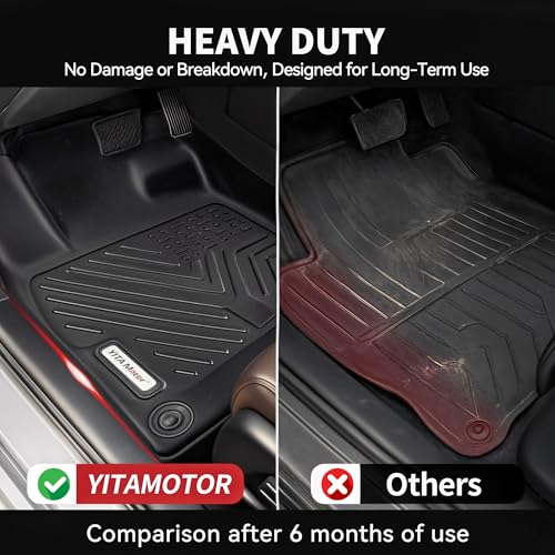 YITAMOTOR Floor Mats for 2019-2025 Toyota RAV4 (Not Fit Hybrid or Prime), Custom Fit All Weather Floor Liners Anti-Slip TPE Rubber Mat, Super Duty Toyota RAV4 Accessories, 1st & 2nd Row, Black - style: 19-25 1st & 2nd Row