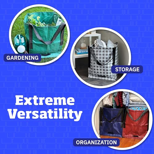DURASACK Heavy Duty Storage Tote Bag 22-Gallon, Gray | Rugged Woven Polypropylene Moving Bag, Reusable Self-Standing Design, Holds up to 500 Pounds - color: Gray, size: Single