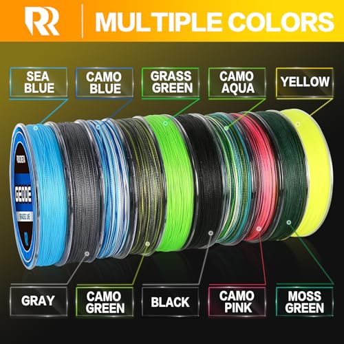 Geode Braided Fishing Line, Super Strong Power Braid Lines for Saltwater and Freshwater Fish 8-50lb, 150yds/300yds/500yds/1000yds - color: Hi Vis Yellow, size: 15LB(150YDS)