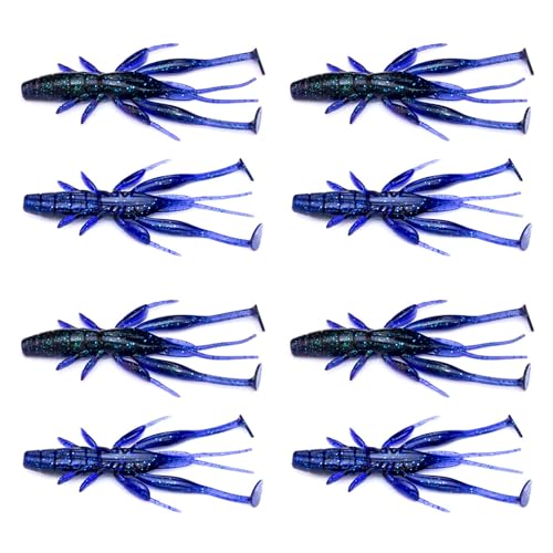 8pcs Soft Crawfish Baits Artificial Baits Floating Shrimp Lobster Baits Crayfishs Lure Swimbait Elastic Simulation Baits - color: A
