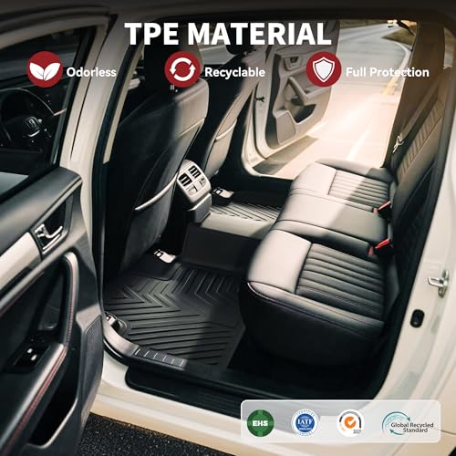 YITAMOTOR Floor Mats for 2019-2025 Toyota RAV4 (Not Fit Hybrid or Prime), Custom Fit All Weather Floor Liners Anti-Slip TPE Rubber Mat, Super Duty Toyota RAV4 Accessories, 1st & 2nd Row, Black - style: 19-25 1st & 2nd Row