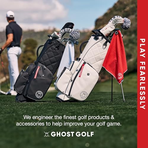 Ghost Golf Magnetic Towel (Caddie) - Ultra-Absorbent Microfiber Golf Towel | With Magnet for Golf Carts or Clubs - 18" x 40" Golfing Gear - Waffle Weave Pattern (Green) - color: Rifle Green