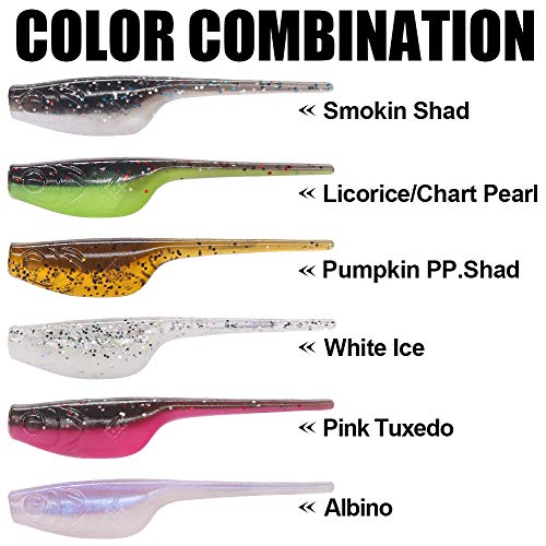 Crappie-Baits- Plastics-Jig-Heads-Kit-Shad-Minnow-Fishing-Lures-for Crappie-Panfish-Bluegill-40 &135 Piece Kit - color: BABY SHAD 40 pc.KIT COMBO 1