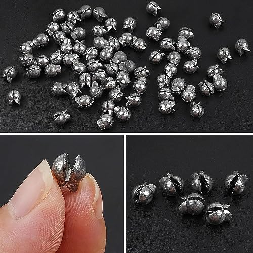 100pcs Split Shot Fishing Weights Removable Round Clip On Fly Fishing Line Sinkers Freshwater Saltwater Split Shot Fishing Sinkers Weights - style: 1.5g-100pcs