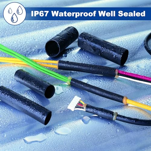 3/8" Heat Shrink Tubing, 32.8 Feet Roll Industry Marine Grade 3:1 Shrink Ratio Shrink tubing, Adhesive Lined Heat Shrink Tube, 3/8 Waterproof Shrink Tube for Wires Home Marine Automotive-Black - size: 3/8"-32.8 Feet